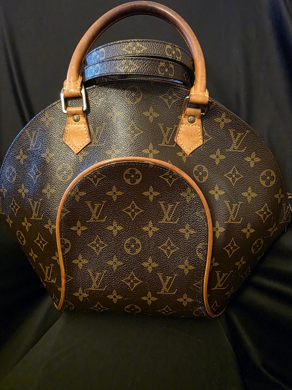 Louis Vuitton Monogram Brown Satchel with Tan Trim